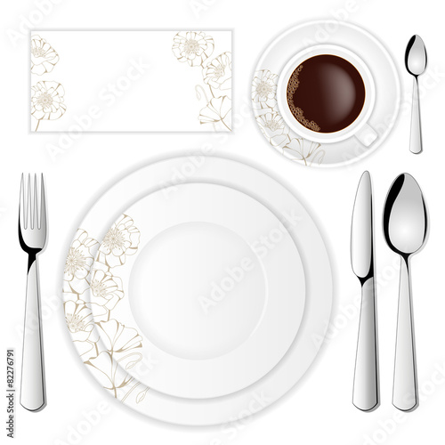Tableware set with poppies