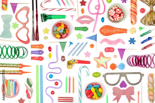 party and celebration elements on white background