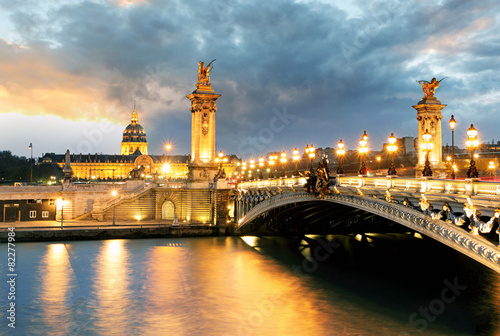 Paris bridge Alexandre 3, III and Seine river © TTstudio