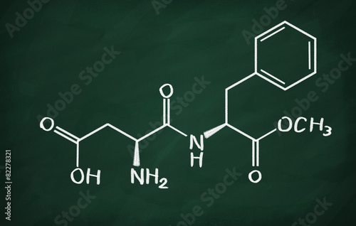 Принти на полотні Chemical formula of Aspartame on a blackboard