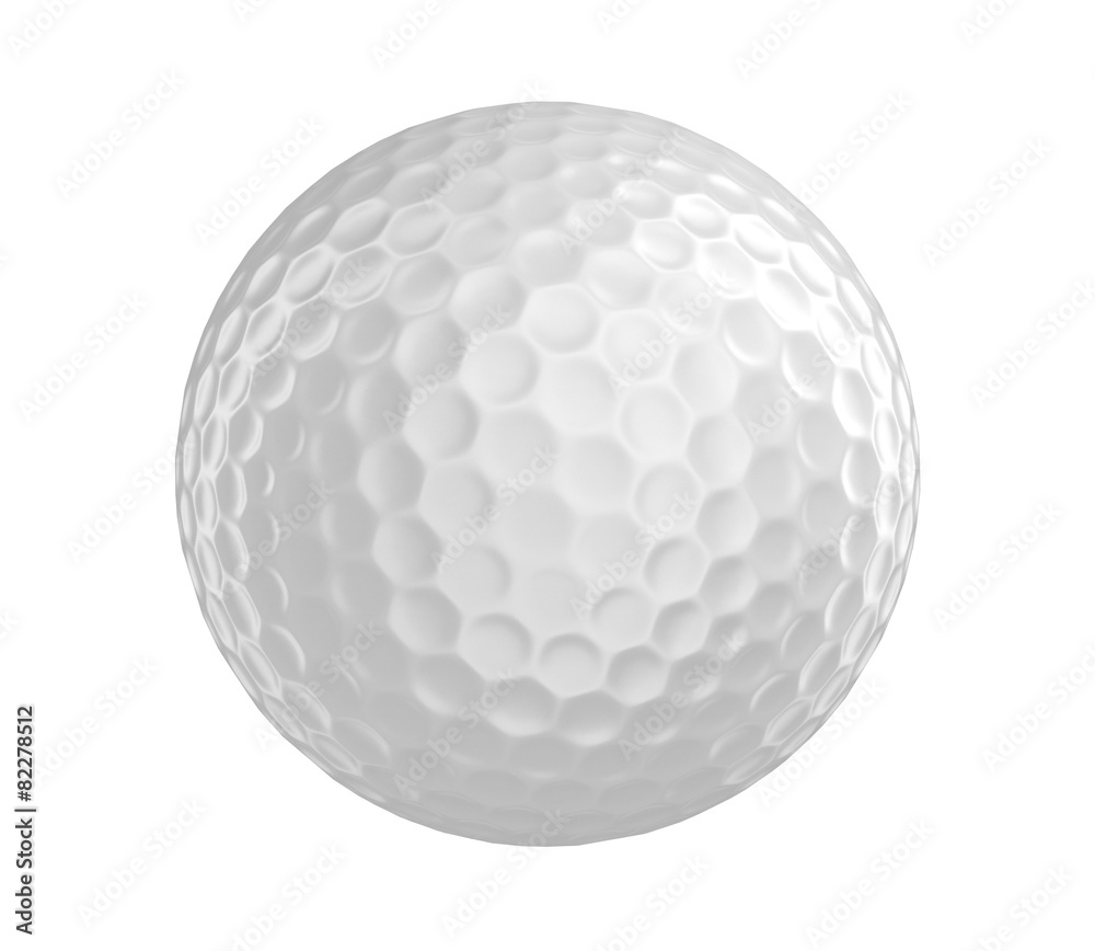 Golf ball 3D render isolated on a white background - obrazy, fototapety, plakaty 
