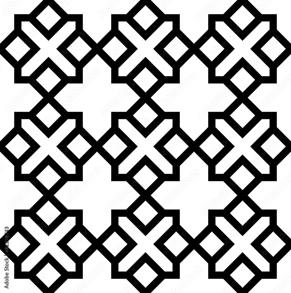 Black and white geometric seamless pattern in arabic stylish. Black and white geometric seamless pattern in arabic stylish.