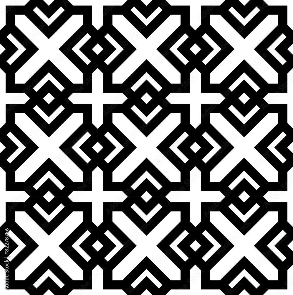 Black and white geometric seamless pattern in arabic stylish. Black and white geometric seamless pattern in arabic stylish.
