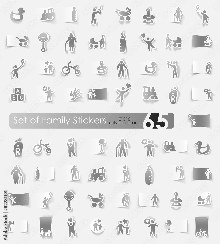 Set of family stickers Set of family stickers