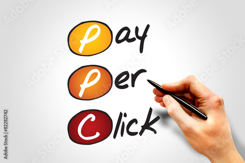 Pay per click PPC, business concept acronym photo