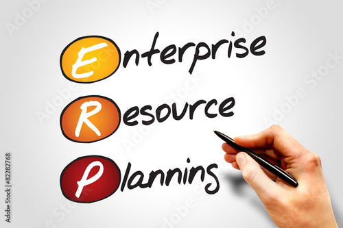 Enterprise resource planning (ERP), business concept acronym