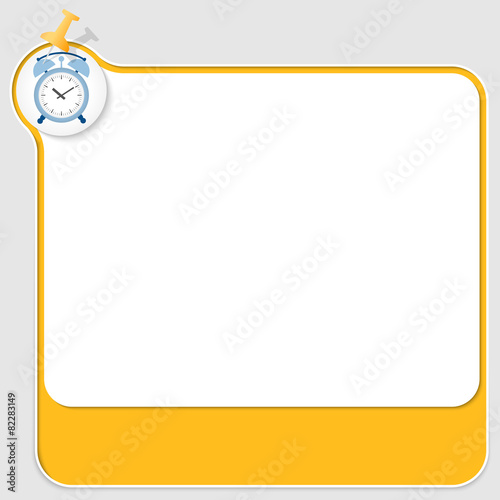 Yellow text box with pushpin and alarm clock