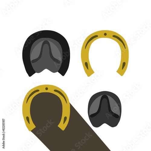 Footprints of horse and horseshoe icon