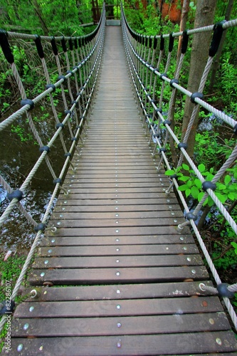 perspective effect made by a suspended bridge