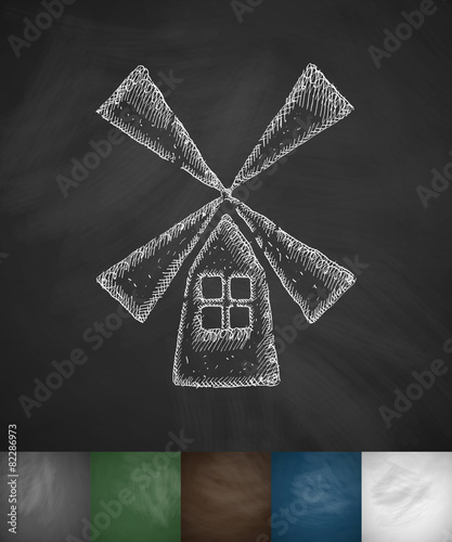 wooden mill icon