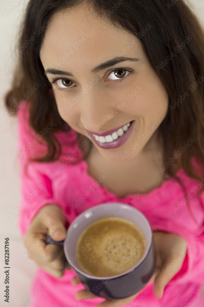 Woman enjoying coffee to relax Woman enjoying coffee to relax