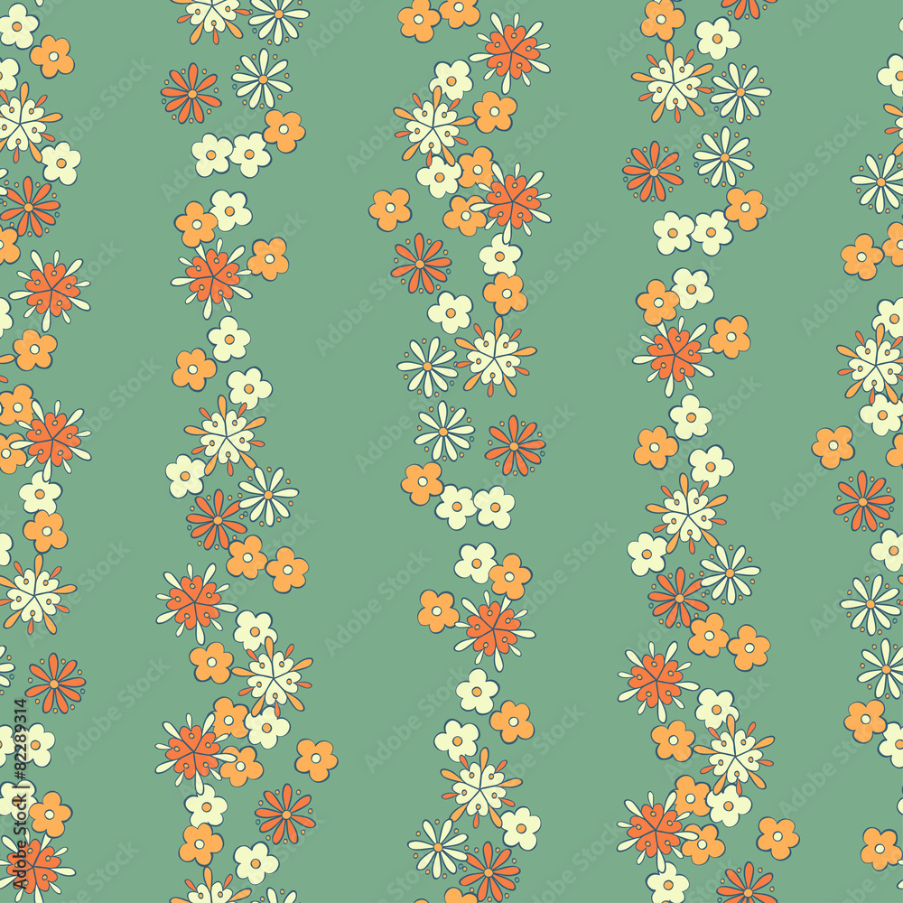 light background romantic floral seamless pattern