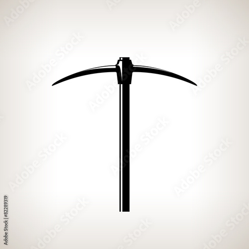 Silhouette pickaxe on a light background