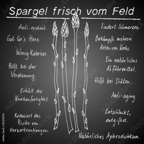 Spargel "Frisch vom Feld" Vektor Übersicht gezeichnet