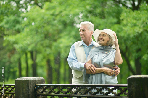 Mature couple in summer park
