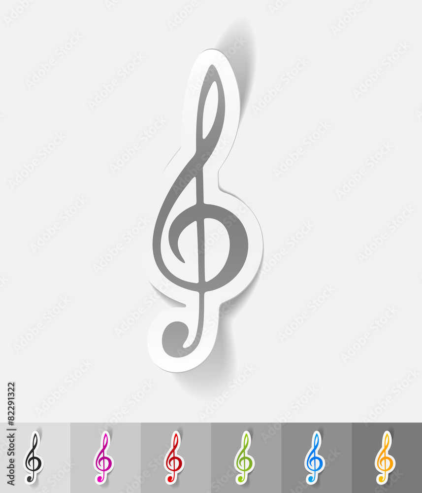 realistic design element. treble clef realistic design element. treble clef