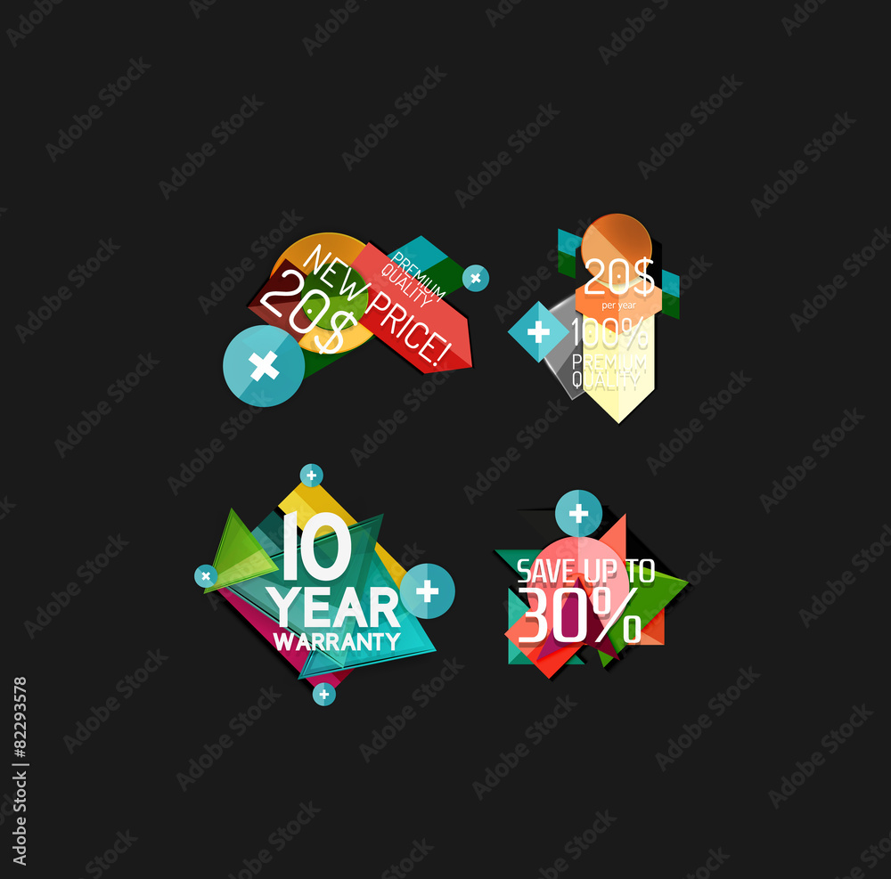 Set of labels, stickers, banners, badges and elements for sale