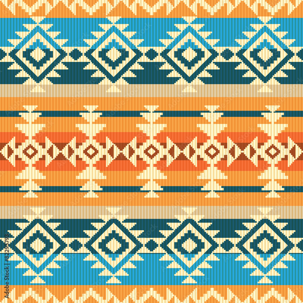 Navajo style geometric seamless pattern