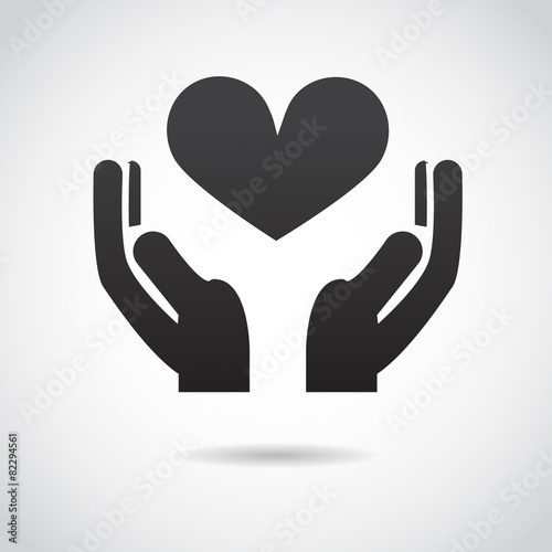 Hands with heart VECTOR icon.