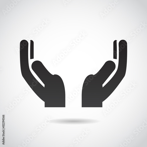 Hands in prayer vector icon.