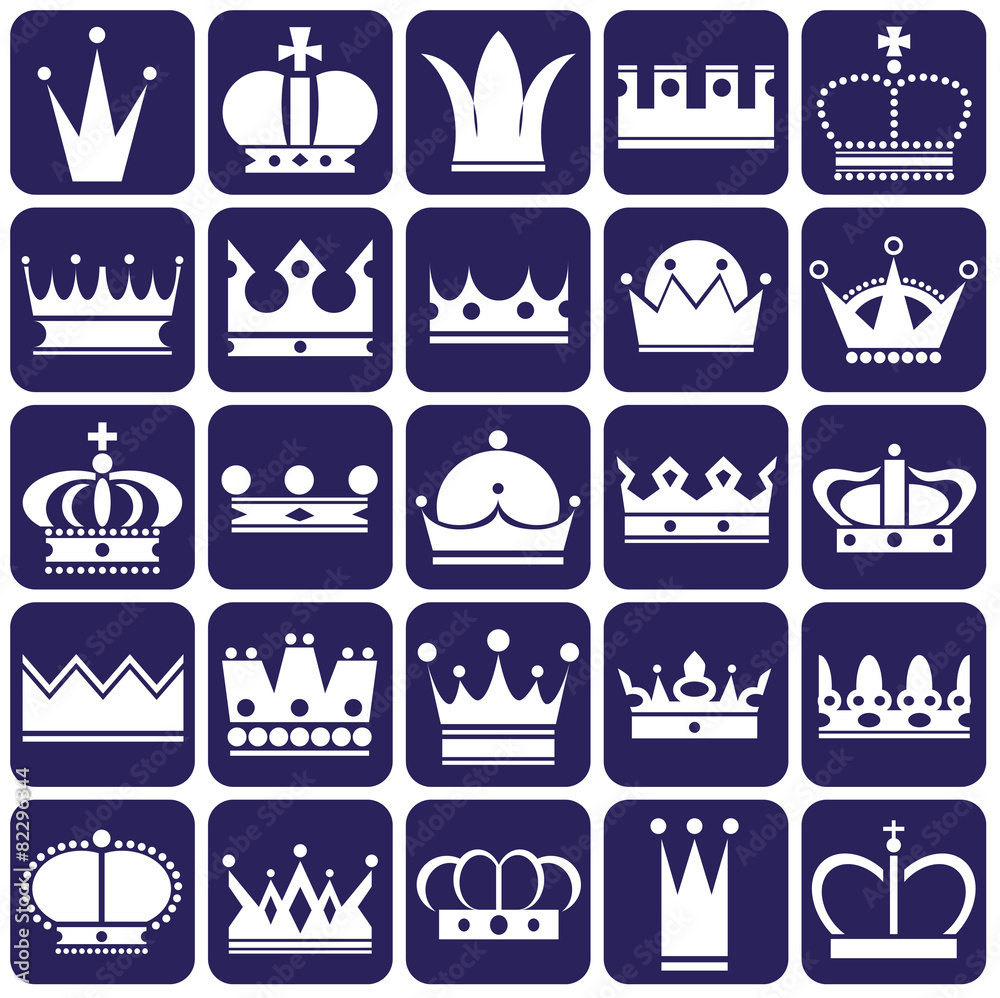 Crown icons on blue Crown icons on blue