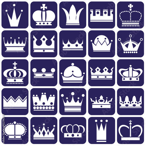 Crown icons on blue