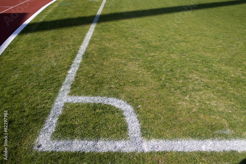 Ecke eines Fußballfeldes photo