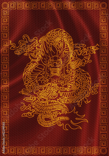 Chinese dragon on the fabric