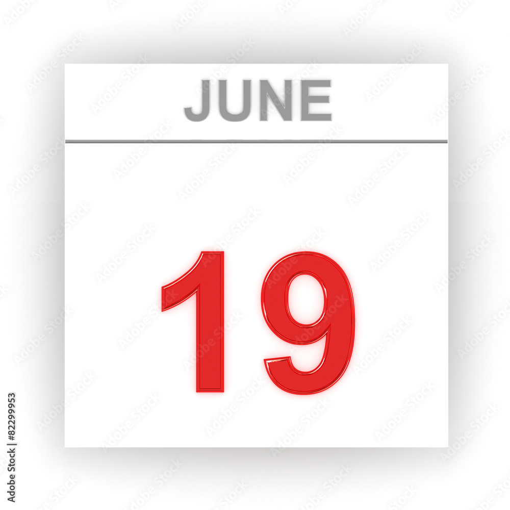June 19. Day on the calendar.
