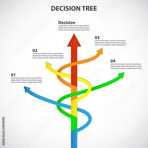 Bright Arrows Tree Diagram - Vector Infographic