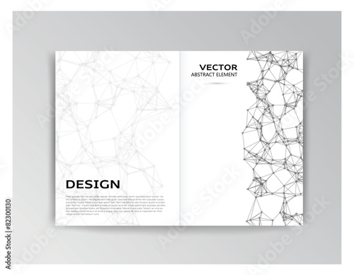 White template of brochure with abstract elements