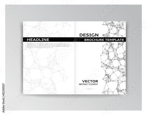 Horizontal white and black template of brochure