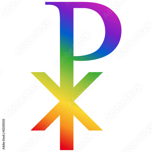 Christusmonogramm, Regenbogenfarben, Vektor, freigestellt