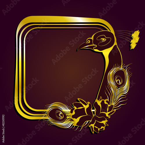 frame gold peacock