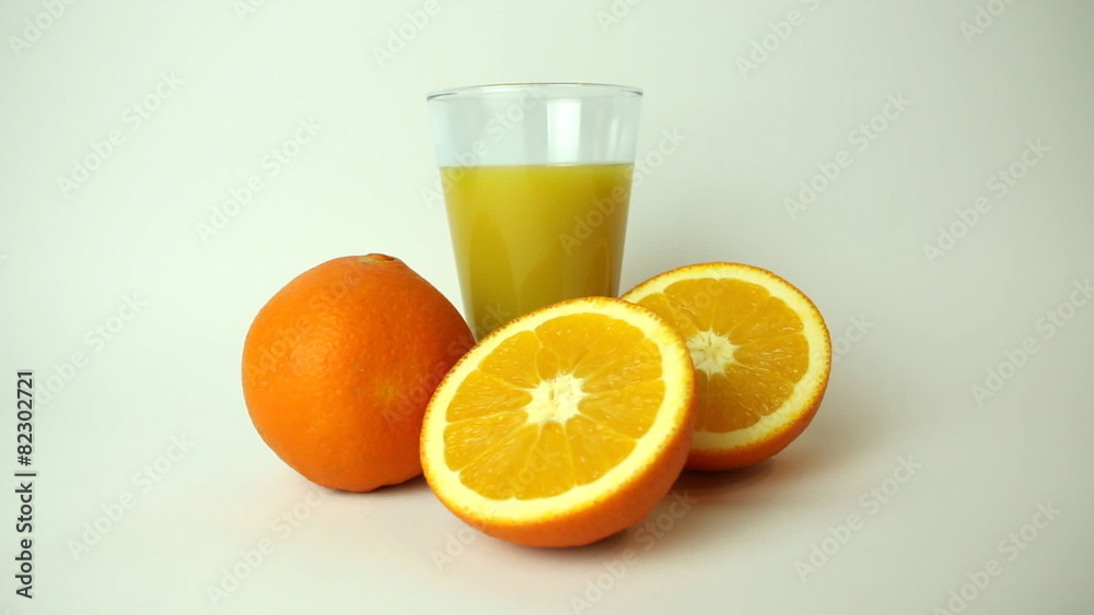 Oranges And Orange Juice On A White Background Oranges And Orange Juice On A White Background
