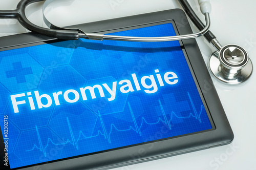 Tablet mit der Diagnose Fibromyalgie auf dem Display photo