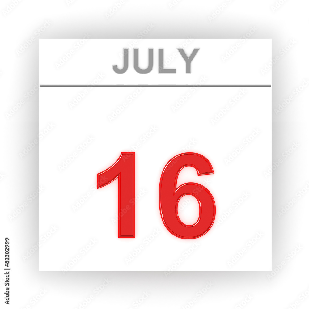 July 16. Day on the calendar. July 16. Day on the calendar.