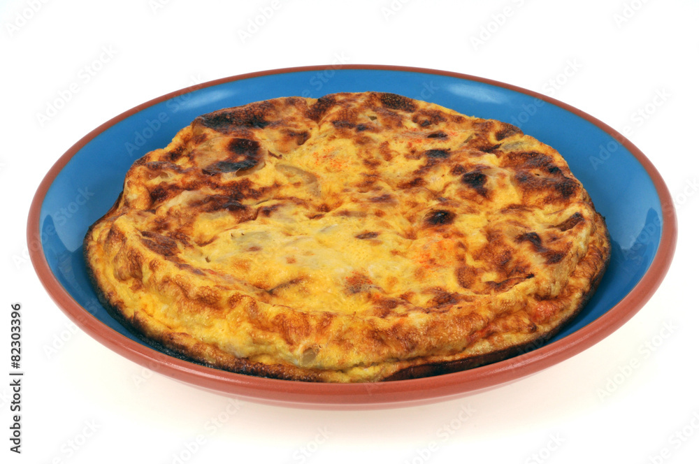 Tortilla dans un plat Tortilla dans un plat