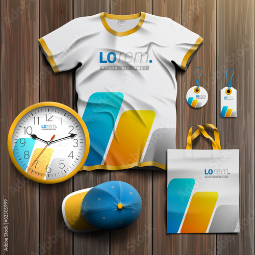 Corporate identity template and promotional gifts