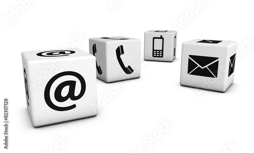 Web Contact Us Icons On Cubes © niroworld