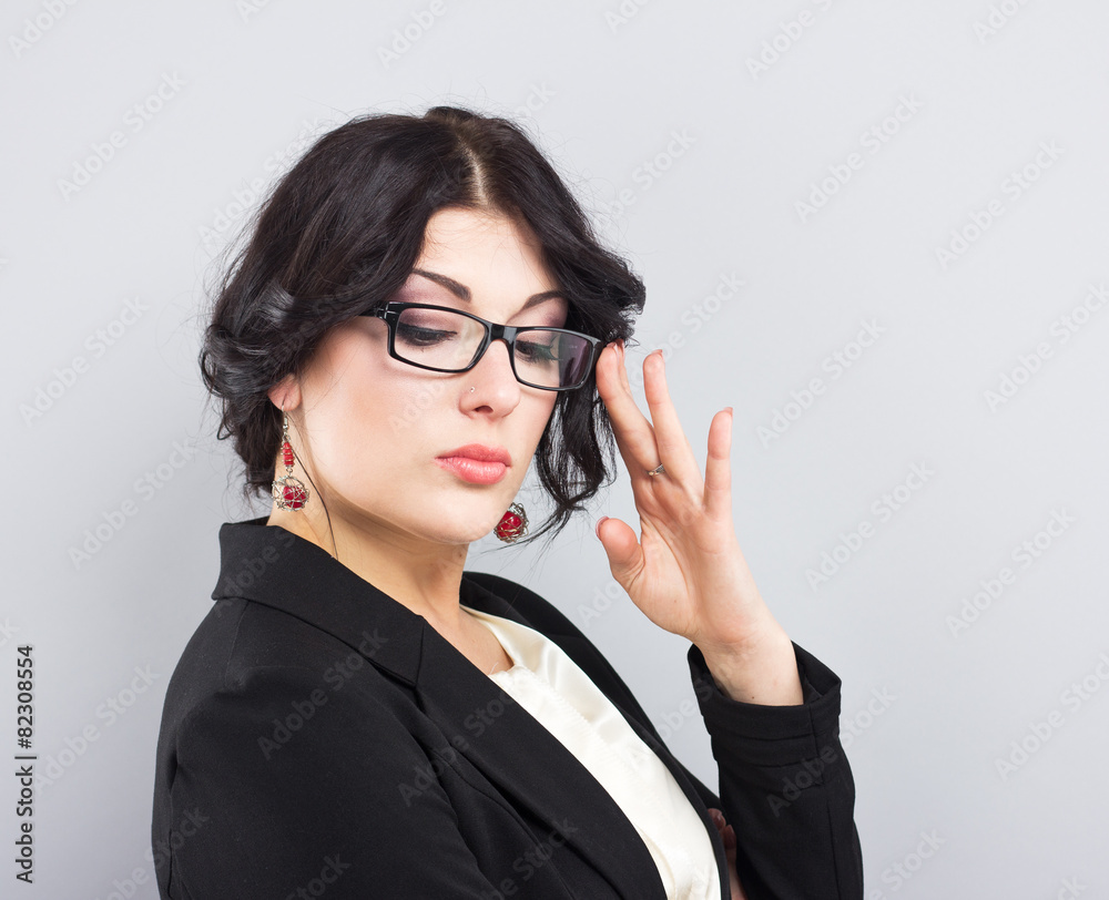 Attractive business woman in a black jacket. Attractive business woman in a black jacket.