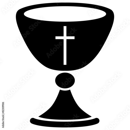 Icon christlicher Kelch mit Kruzifix, Vektor, freigestellt