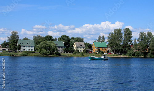CITYSCAPE - OLD HOUSES ON THE RIVER