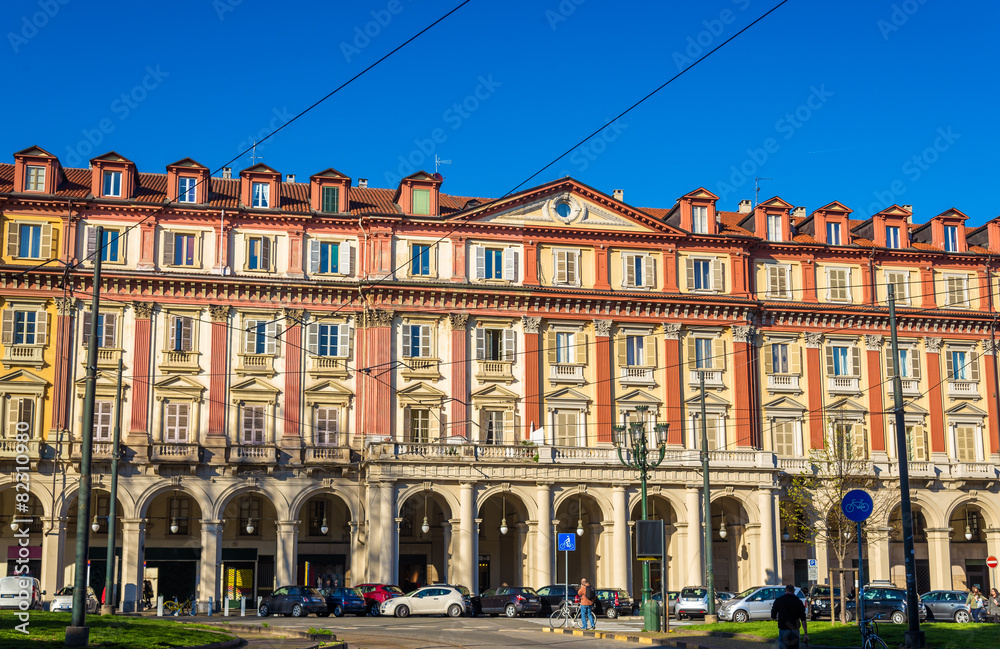 Historic buildings on Piazza Statuto in Turin - Italy