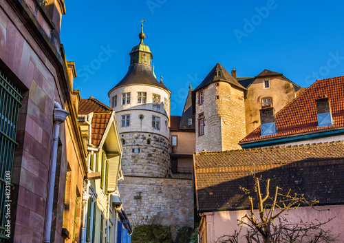 Chateau de Montbeliard as seen from a street - France