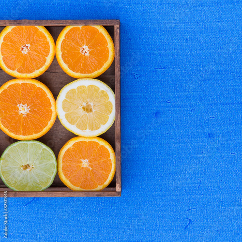 Citrus fruits - oranges, limes and lemons.