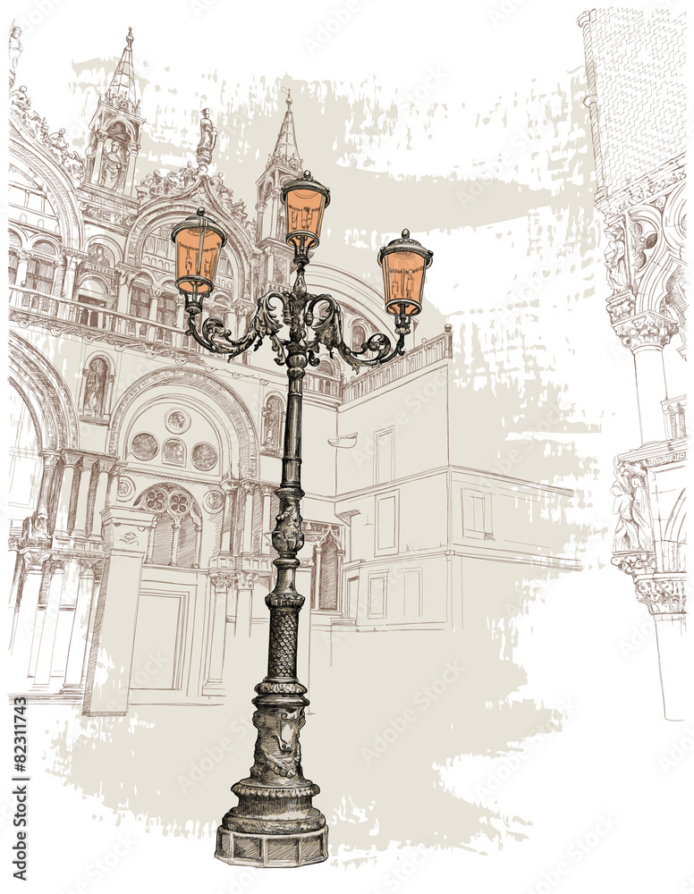 Fototapeta premium Venice. Lantern on St. Mark's Square 