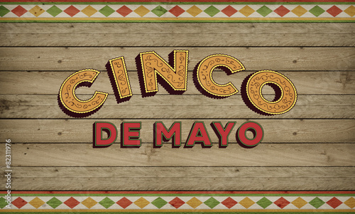 Cinco de Mayo, USA Mexikanischer Feiertag, Holz mit Text