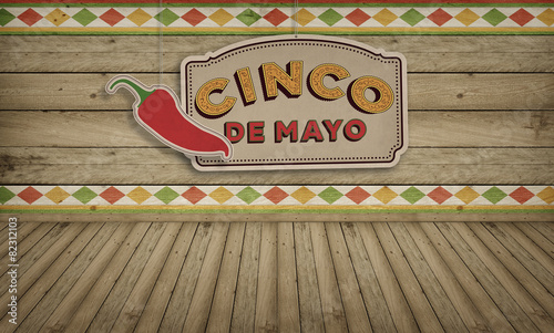 Cinco de Mayo, USA Mexikanischer Feiertag, Holz mit Text