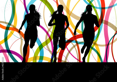 Running fitness women sprinting and training for marathon